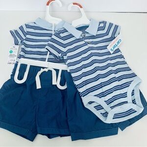 NWT Set of 2 Carters Onesie and Shorts Set Size 6 Months